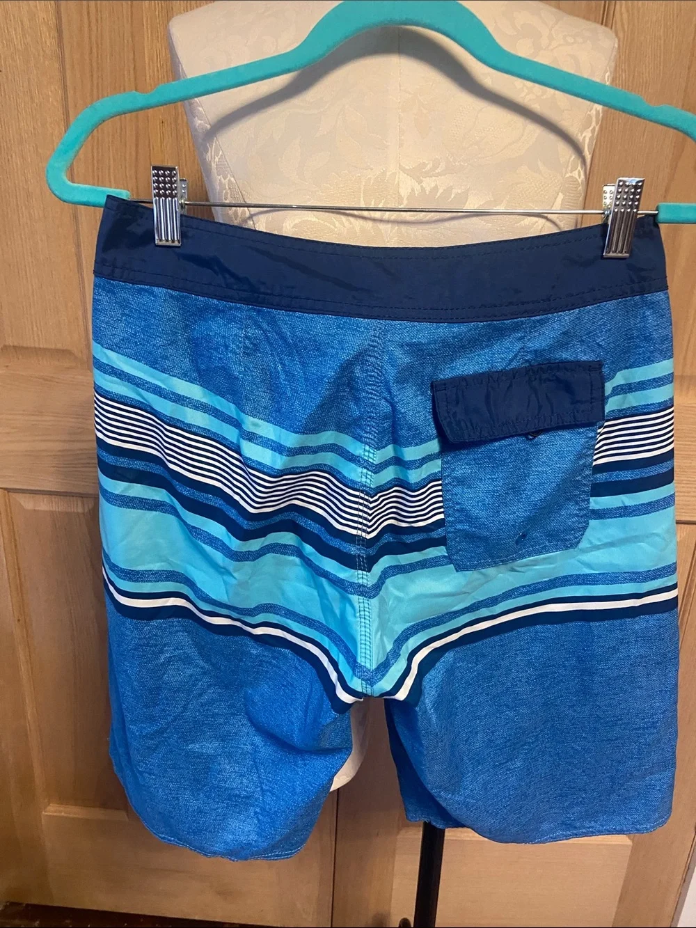 Old Navy Blue Striped Swim Board Shorts
